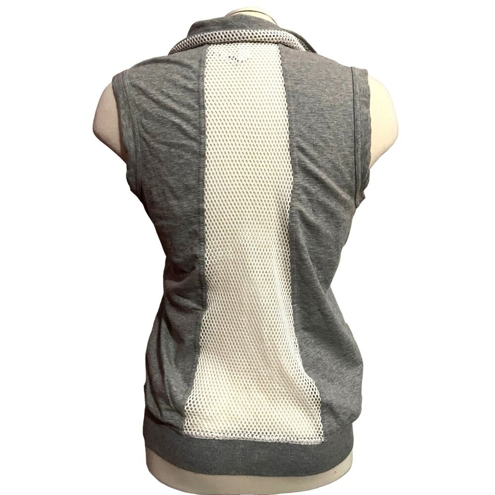 Fabletics Grey Knit Mock Neck Active Top Sz XS Mesh with Front Pockets Active Ca